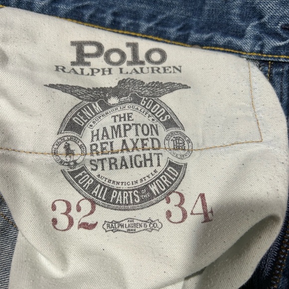 Men’s RL Hampton Relaxed Straight 32x34 light wash zip fly - Picture 2 of 3